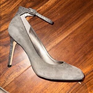 New Sam Edelman Ciara Ankle Strap Steel Gray Pump 7.5